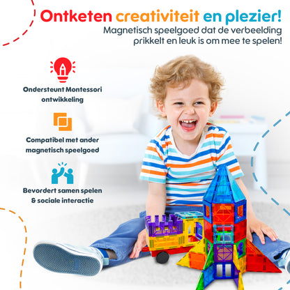 PlayMix Creative Explorer – 122-delige magnetische tegelset