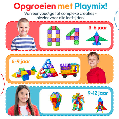 PlayMix Creative Explorer – 122-delige magnetische tegelset